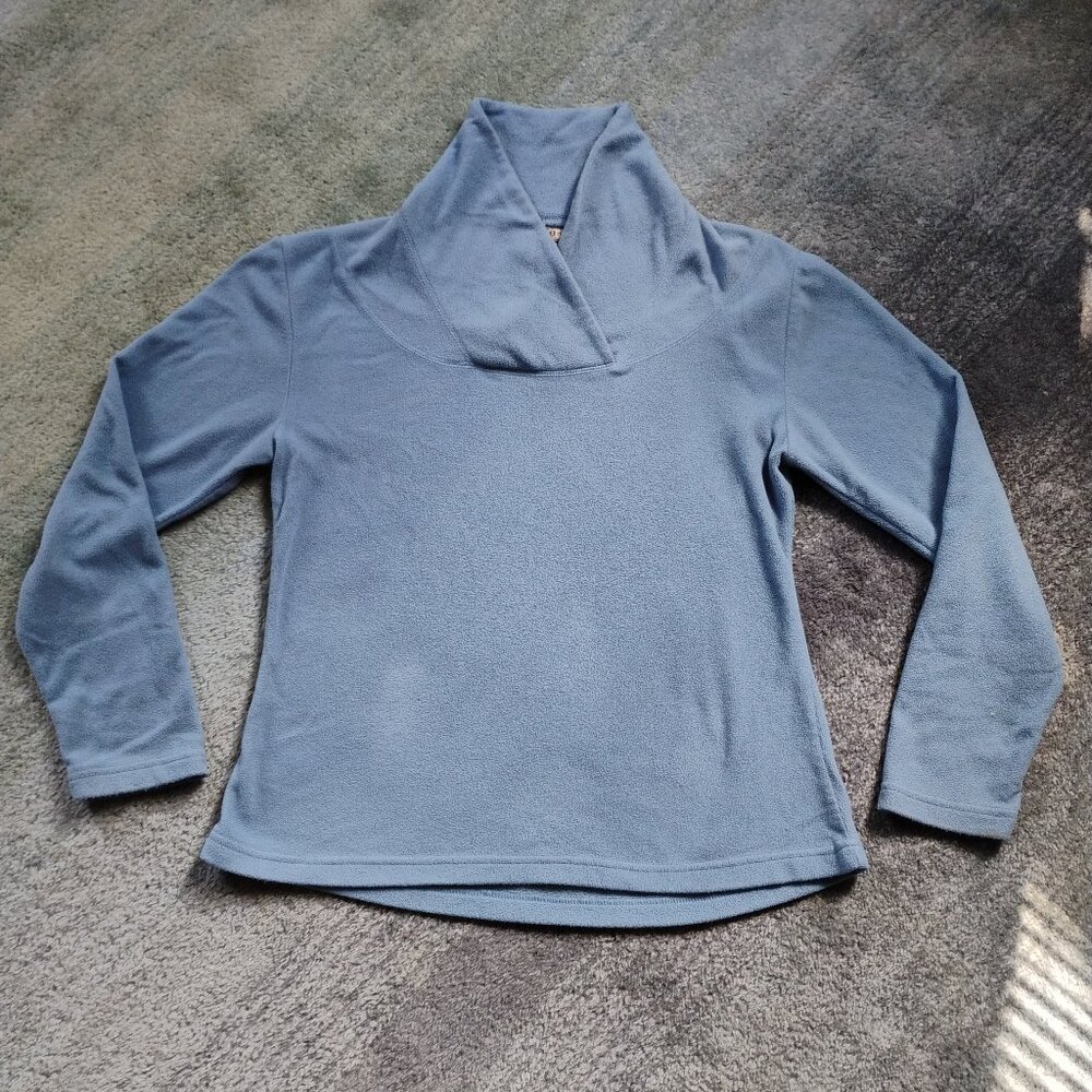 10,000 Ft Above Sea Level Womens Blue Fleece Pullover Large